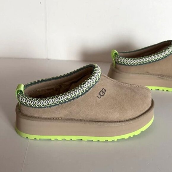 UGG Tazz Platform Slipper Mustard Seed/Vibrant Green 8 - Picture 9 of 15
